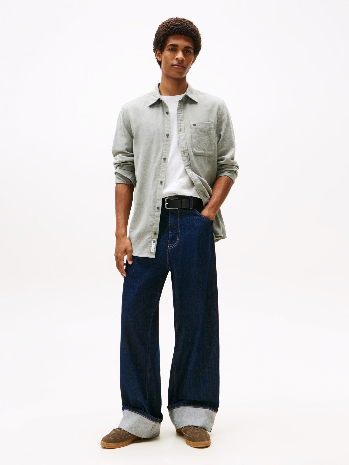 Regular Flannel Shirt - Pewter Green