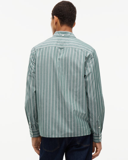 TJM Regular Poplin Pattern Shirt - Velvet Green Stripes
