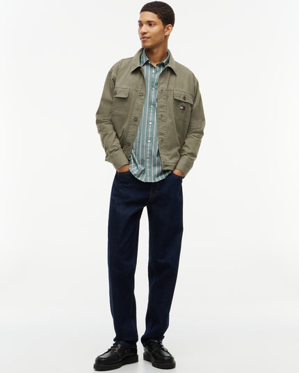 TJM Regular Poplin Pattern Shirt - Velvet Green Stripes