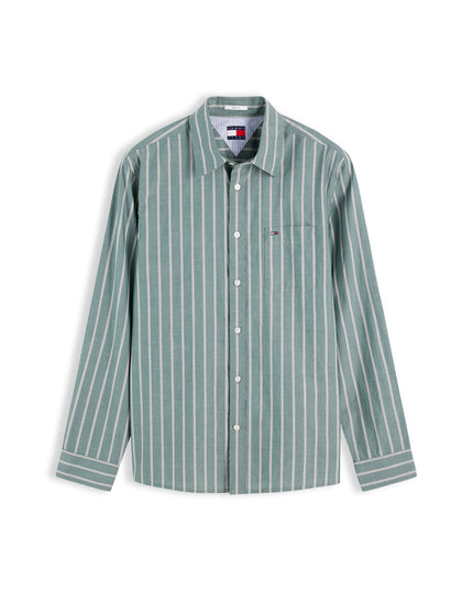 TJM Regular Poplin Pattern Shirt - Velvet Green Stripes