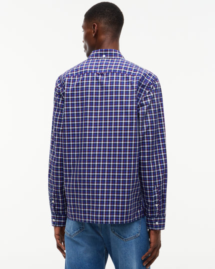 Tommy Jeans Reg Poplin Checked Shirt in Deep Marine