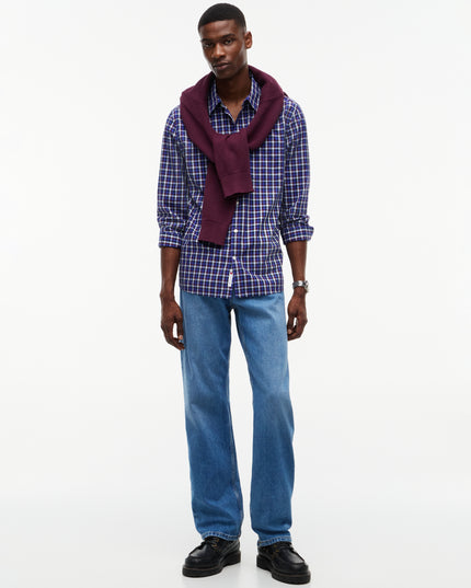 Tommy Jeans Reg Poplin Checked Shirt in Deep Marine