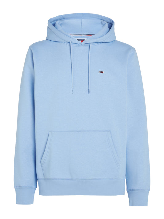 Tommy Jeans Mens Regular Fleece Flag Patch Hoodie - Moderate Blue