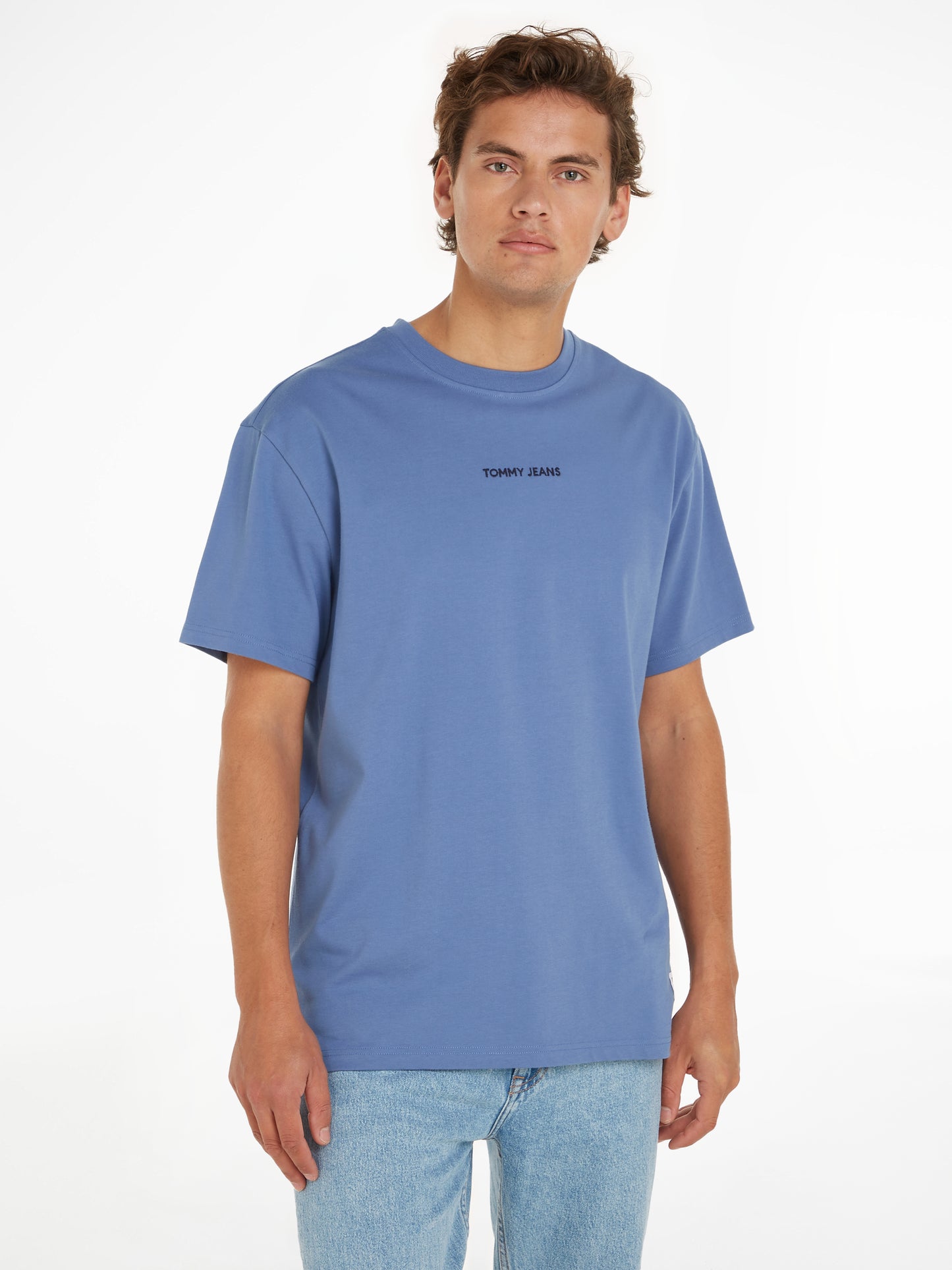 Tommy Jeans Classics Logo Crew Neck T-Shirt - Ocean Blue
