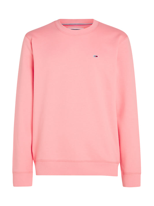 Tommy Jeans Mens Regular Fleece Crew Neck Sweatshirt - Tickled Pink