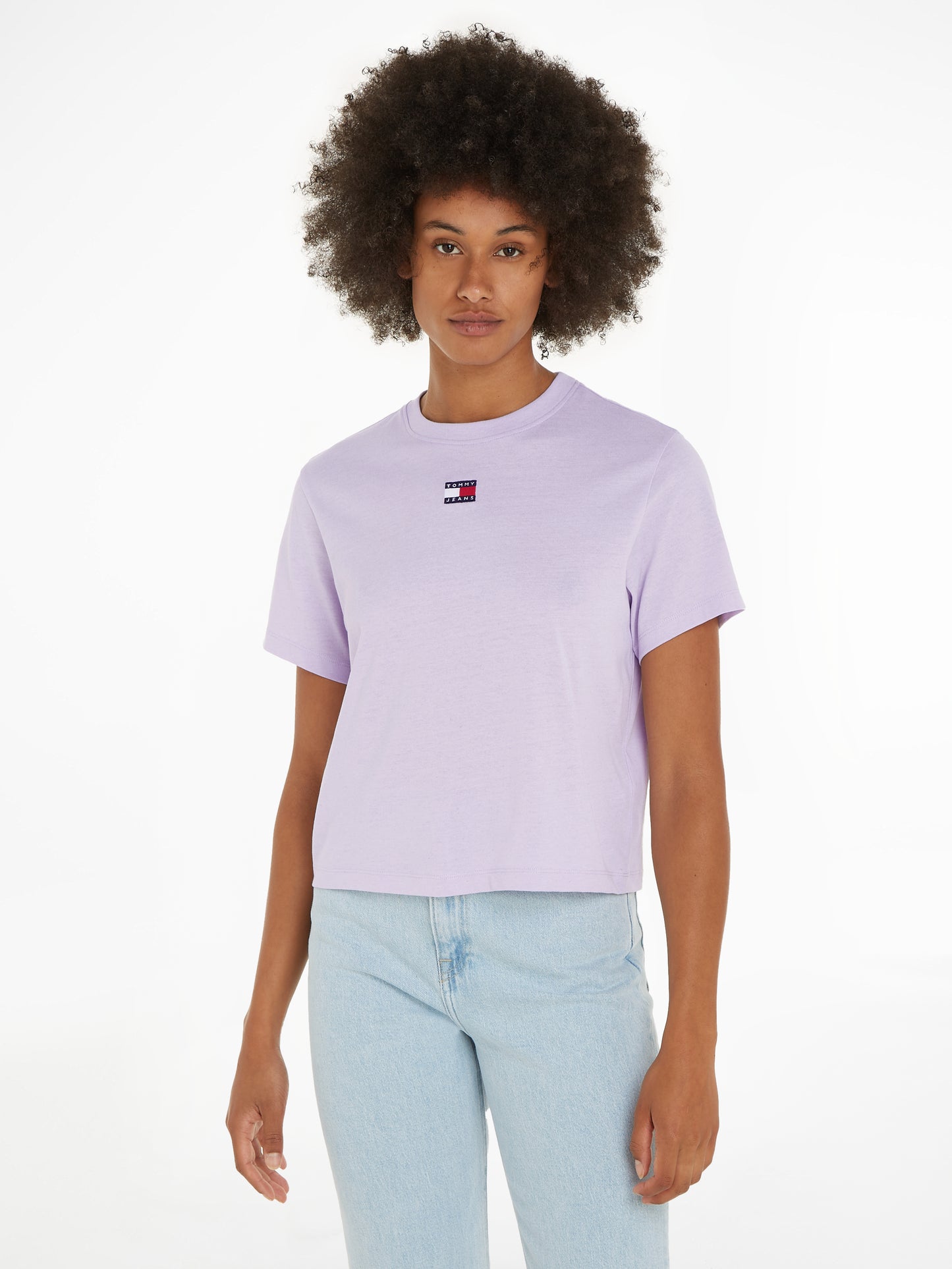 Tommy Jeans Classic Fit Badge Boxy T-Shirt - Lavender Flower