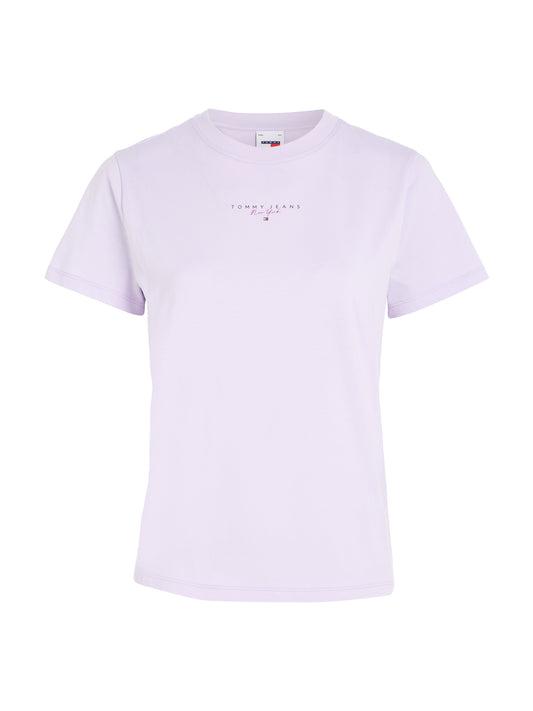 Tommy Jeans Regular Essential Linear Micrologo T-Shirt - Lavender Flower