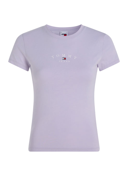 Tommy Jeans Slim Essential Halo Logo T-Shirt - Lavender Flower