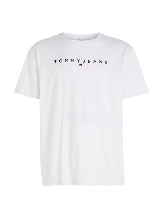 Tommy Jeans Mens Regular Linear Logo T-Shirt - White