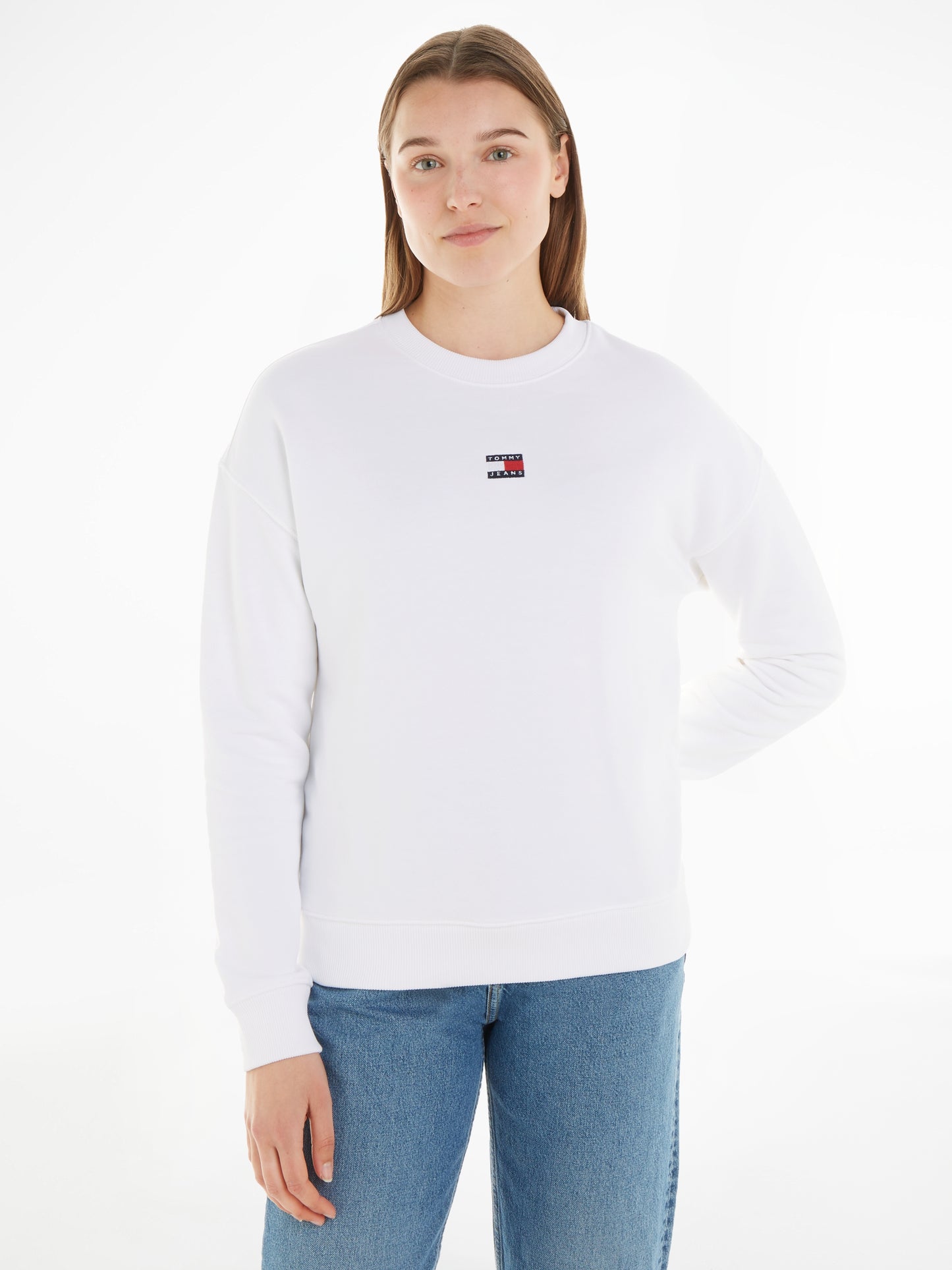 Tommy Jeans TJW Badge Boxy Fit Sweatshirt - Ancient White