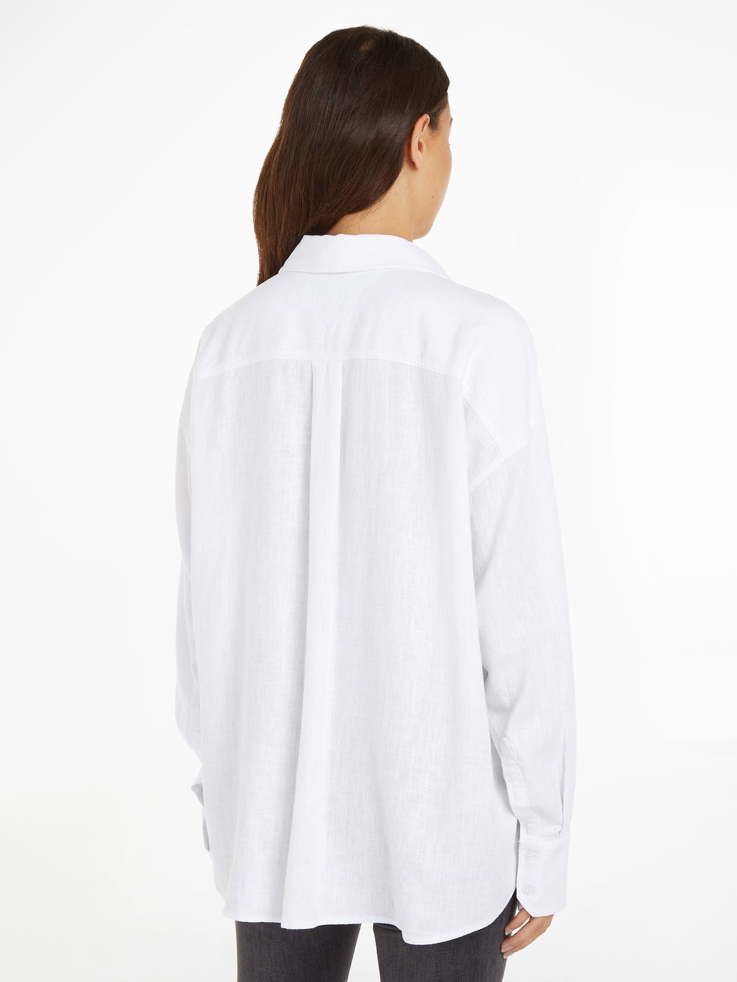 Tommy Jeans Oversized Linen Shirt - White