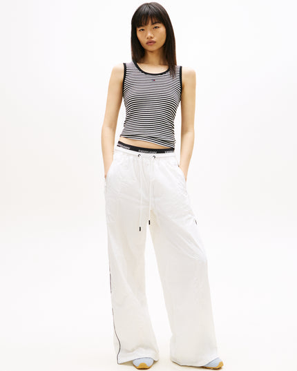 TJW Essential Rib Tank - Black/Ecru Stripe