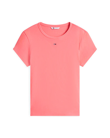 TJW Ribbed Slim Crew Neck T-Shirt - Tropical Blush
