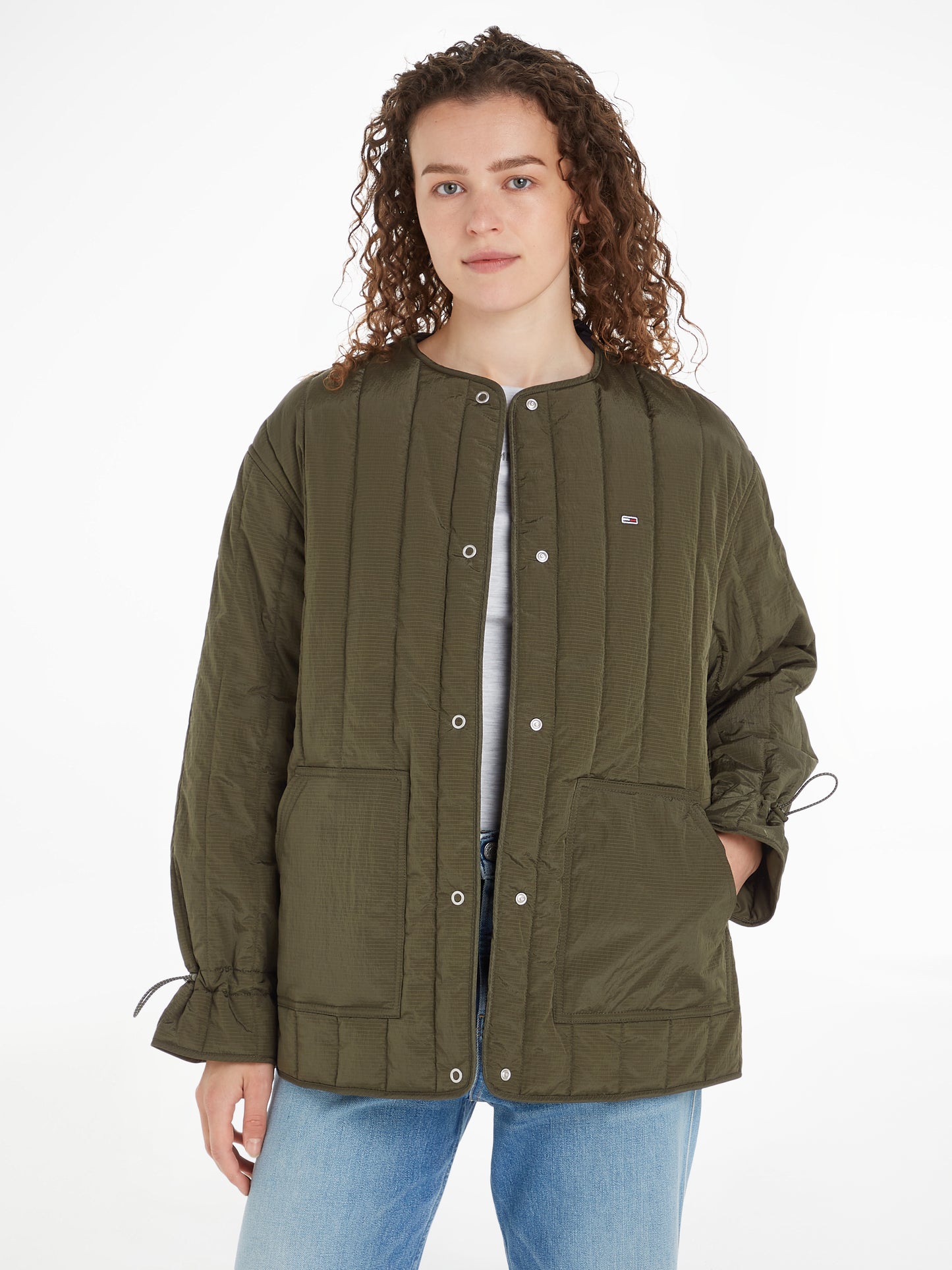 TJW Vertical Quilted Jacket - Fatigue Green