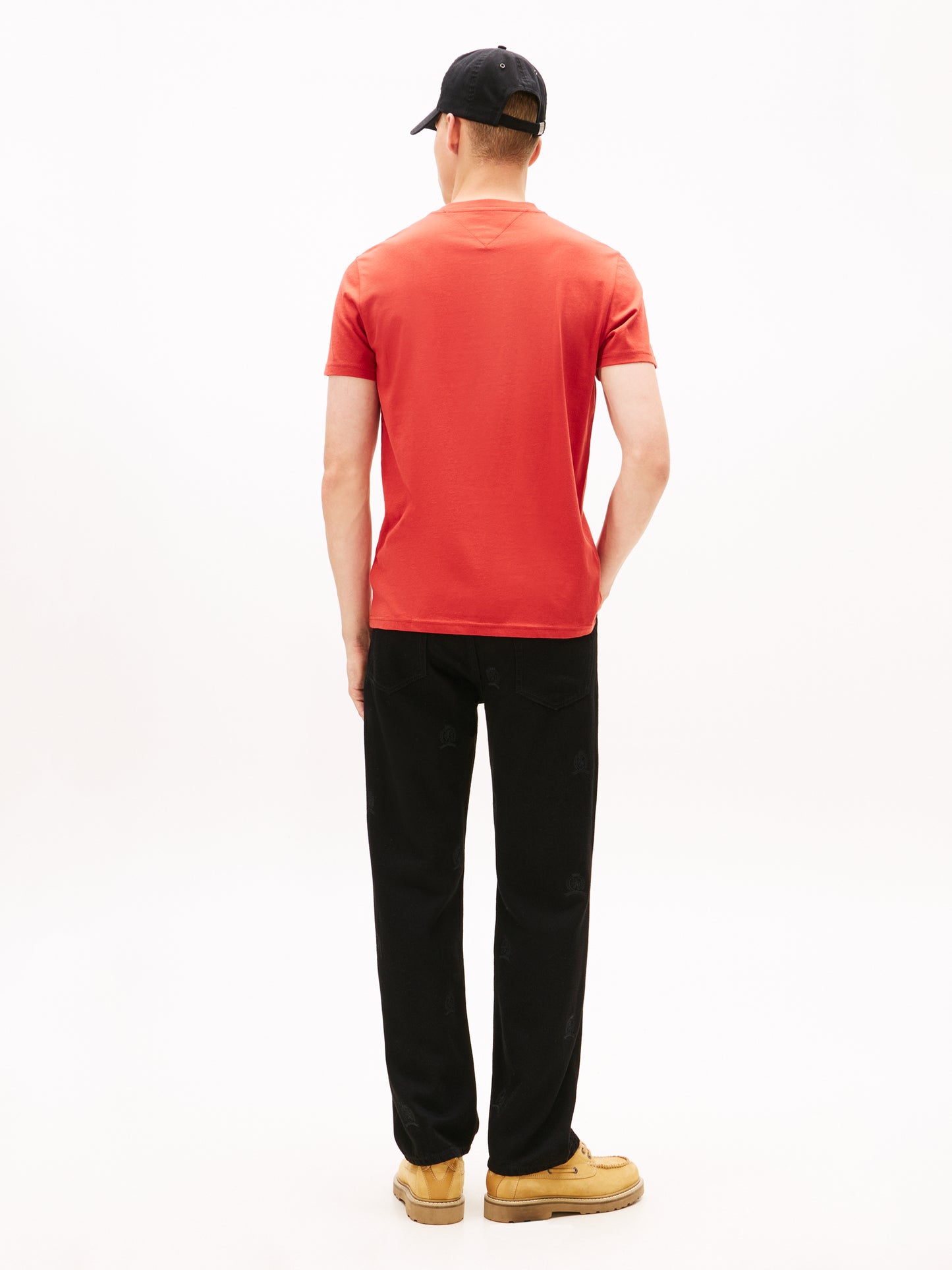 Linear Logo Slim Crew Neck T-Shirt - Teracotta Red