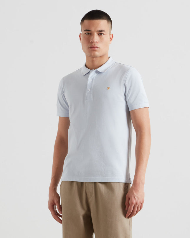 Farah Organic Cotton Polo Shirt In Blue Nickle