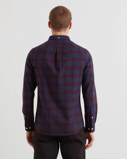 Brewer Check Oxford Shirt - Bordeaux
