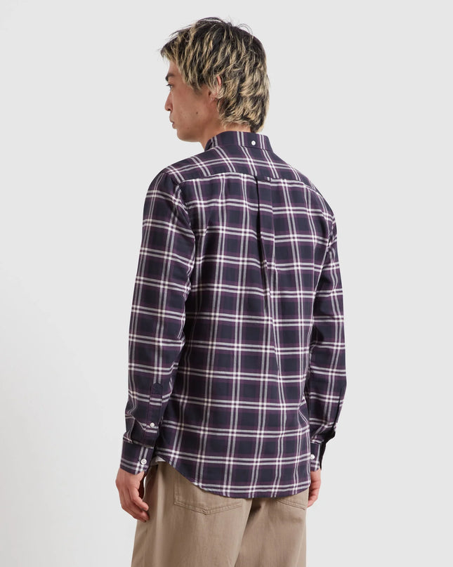 Brewer Check Oxford Shirt In Deep Purple