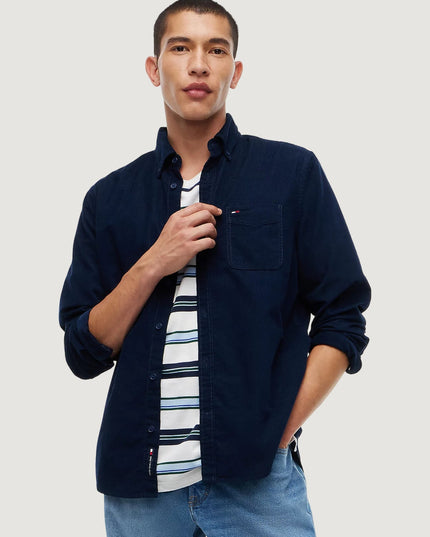 Tommy Jeans Reg Baby Cord in Dark Blue