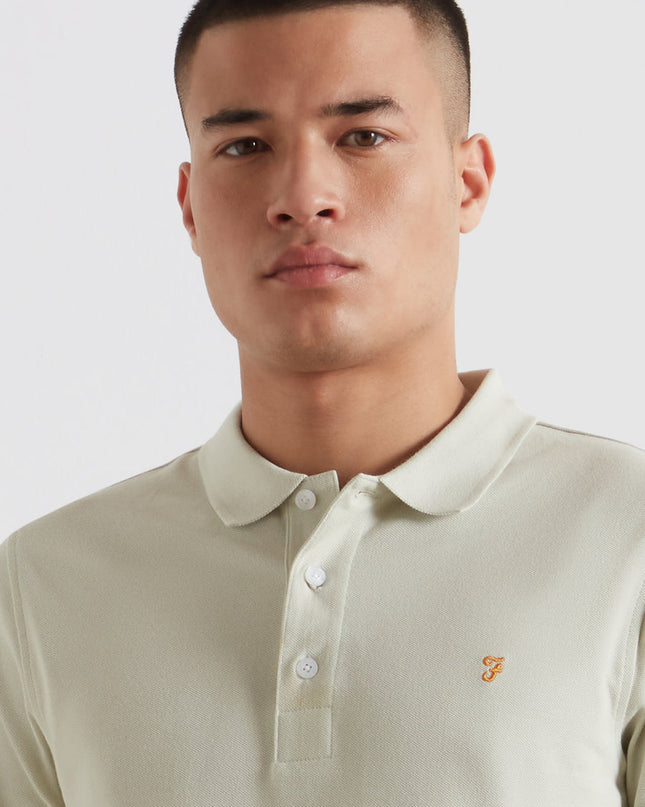 Farah Organic Cotton Polo Shirt In Soft Green