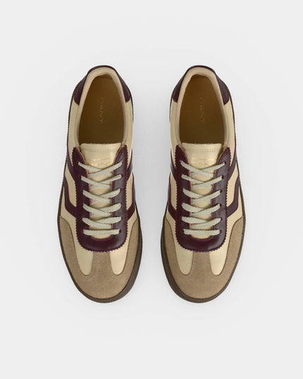 Cuzima Leather & Suede Sneaker - Cream/Wine