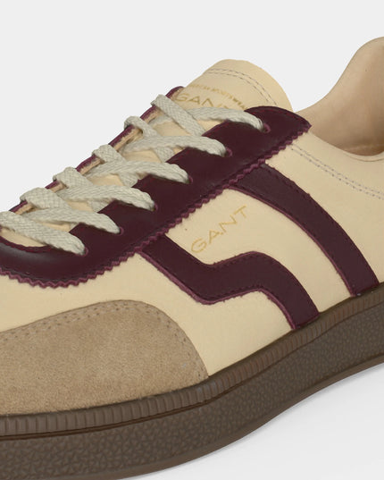 Cuzima Leather & Suede Sneaker - Cream/Wine