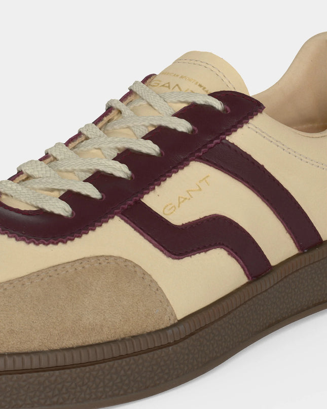Cuzima Leather & Suede Sneaker - Cream/Wine