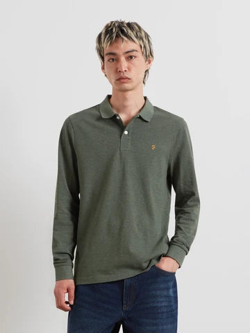 Cunningham Long Sleeve Polo Shirt In Rosemary