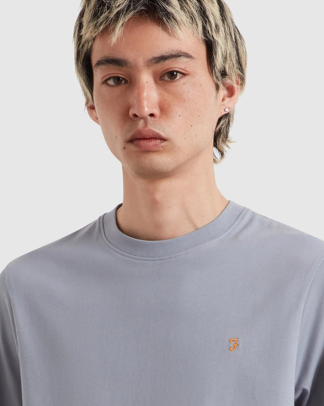 Danny Regular Fit Organic Cotton T-Shirt In Icelandic Blue