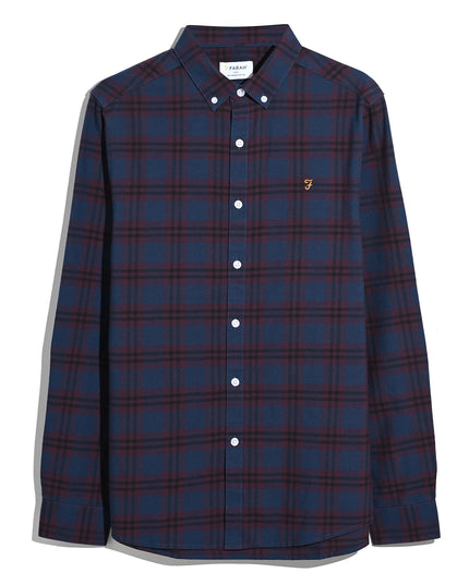 Brewer Check Oxford Shirt - Bordeaux