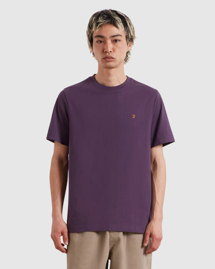 Danny Regular Fit Organic Cotton T-Shirt In Deep Purple