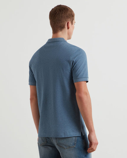 Blanes Organic Cotton Polo Shirt In Blue Tide Marl