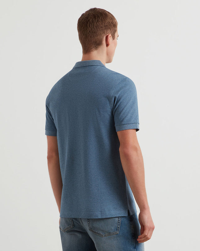 Blanes Organic Cotton Polo Shirt In Blue Tide Marl