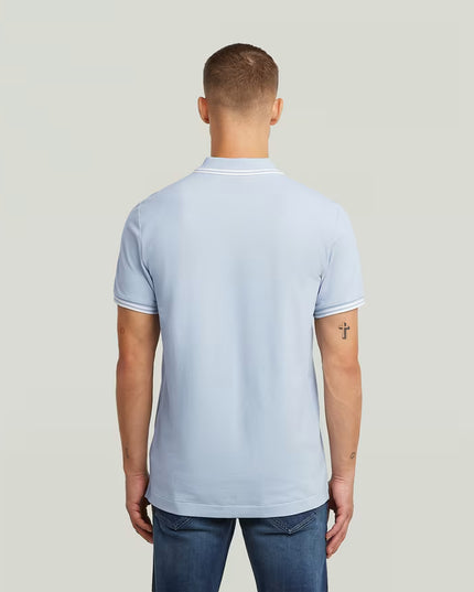 Dunda Slim Stripe Polo - Baby Blue