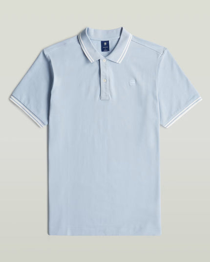 Dunda Slim Stripe Polo - Baby Blue