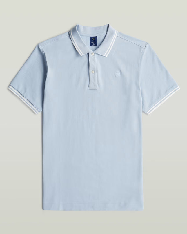 Dunda Slim Stripe Polo - Baby Blue