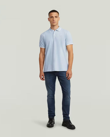 Dunda Slim Stripe Polo - Baby Blue