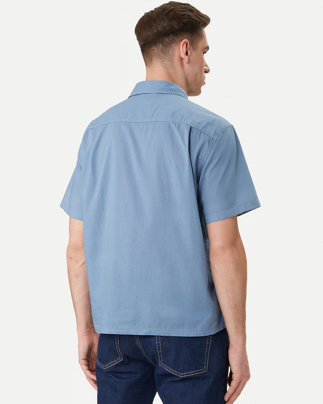 Guess Regular Fit Pocket Detail SS Shirt - Steel Blue