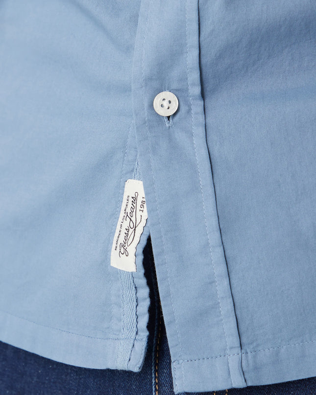 Guess Regular Fit Pocket Detail SS Shirt - Steel Blue