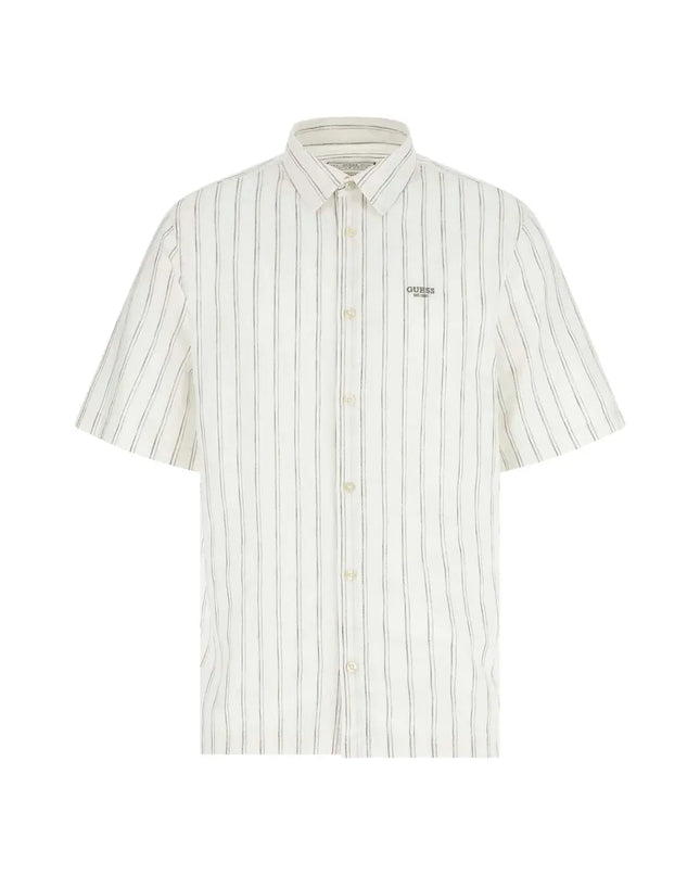 Guess Irregular Striped SS Shirt - White/Green