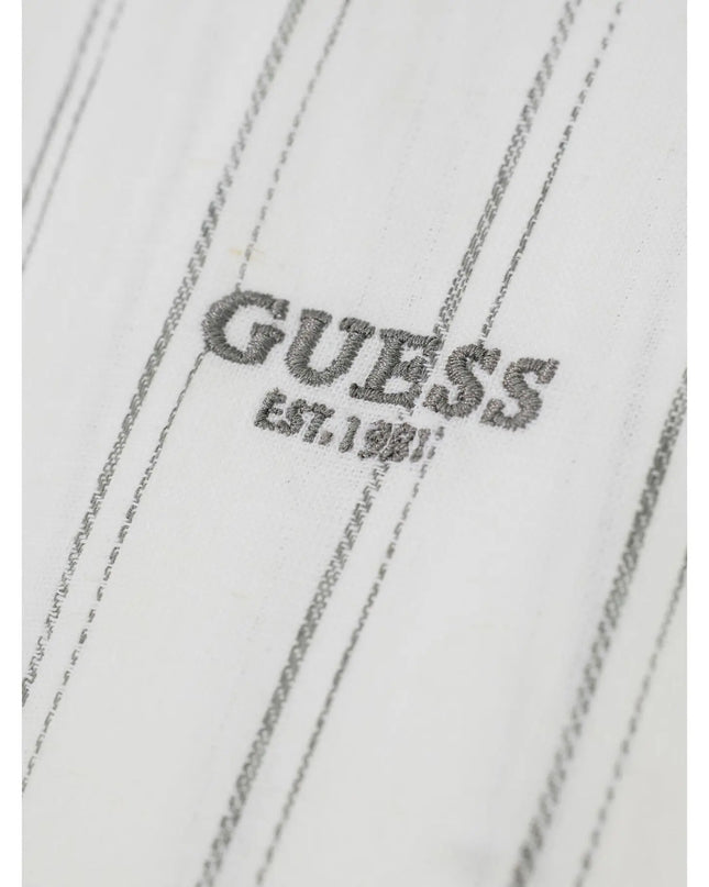Guess Irregular Striped SS Shirt - White/Green