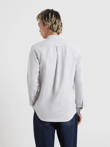 Slim Fit Striped Organic Cotton Oxford Shirt In Rosemary