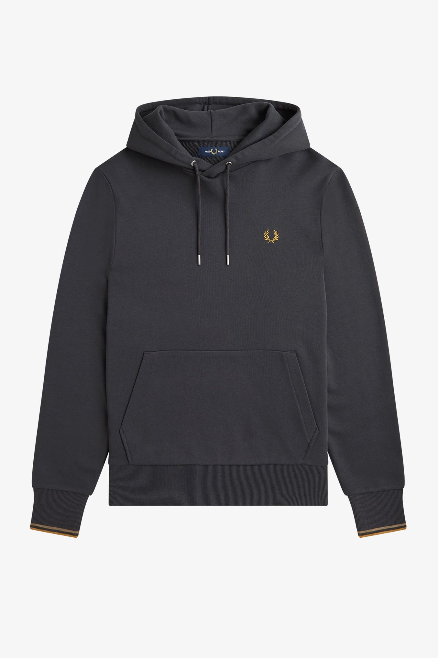 Fred Perry Tipped Hooded Sweatshirt - Navy/Dark Caramel