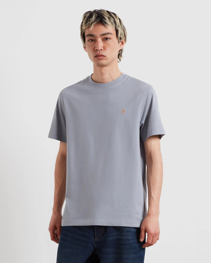 Danny Regular Fit Organic Cotton T-Shirt In Icelandic Blue