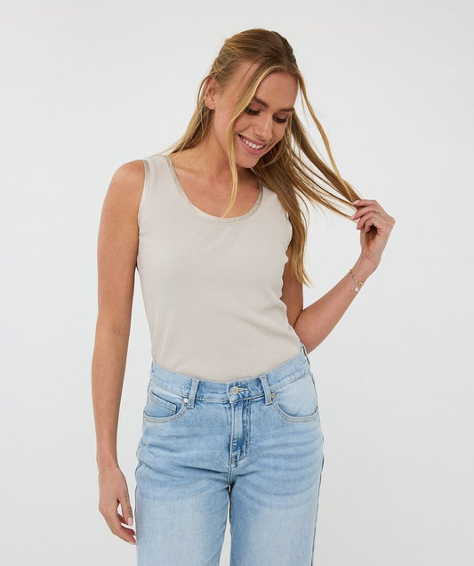 EsQualo Singlet Rib Satin Finish - Sand