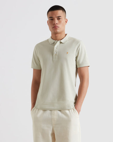 Farah Organic Cotton Polo Shirt In Soft Green