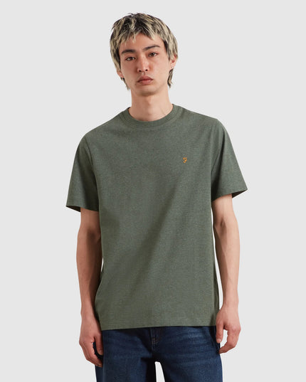 Danny Regular Fit Organic Cotton T-Shirt In Rosemary Marl