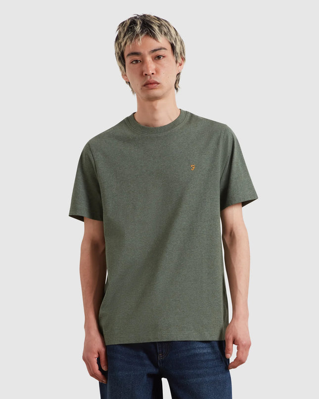 Danny Regular Fit Organic Cotton T-Shirt In Rosemary Marl