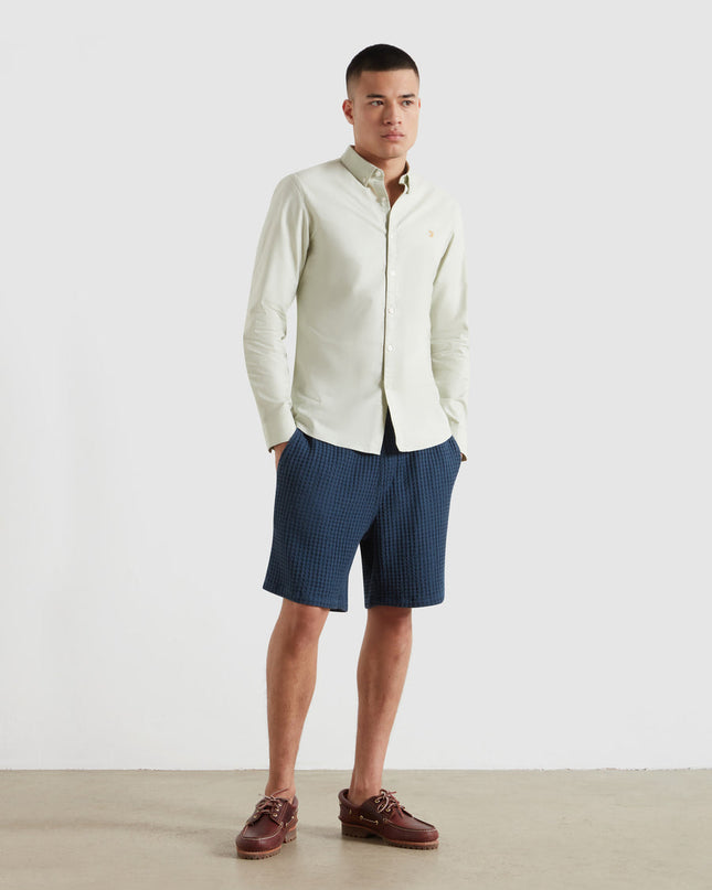 Farah Slim Fit Organic Cotton Oxford Shirt In Soft Green