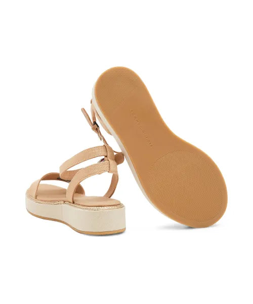Linen Flatform Sandals